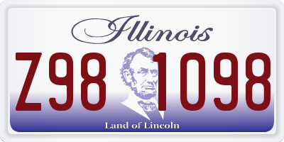 IL license plate Z981098