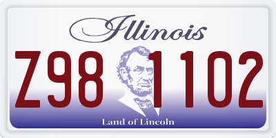 IL license plate Z981102