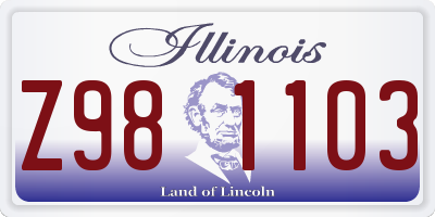 IL license plate Z981103
