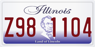 IL license plate Z981104