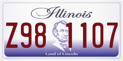 IL license plate Z981107