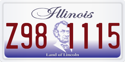 IL license plate Z981115
