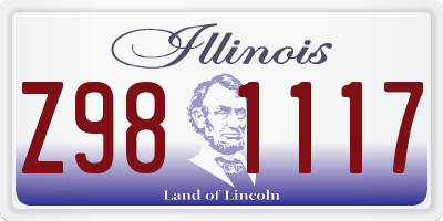 IL license plate Z981117