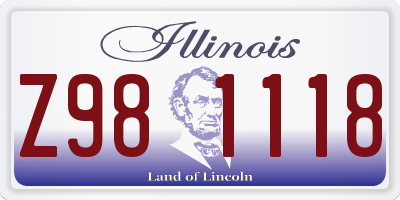 IL license plate Z981118