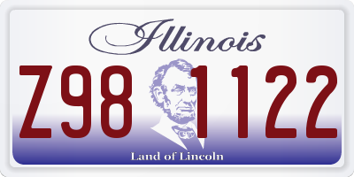 IL license plate Z981122