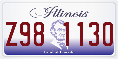 IL license plate Z981130