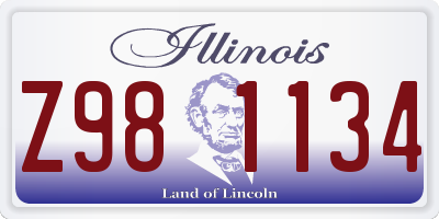 IL license plate Z981134