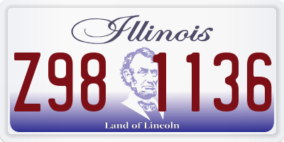 IL license plate Z981136