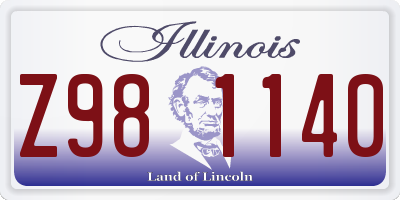 IL license plate Z981140