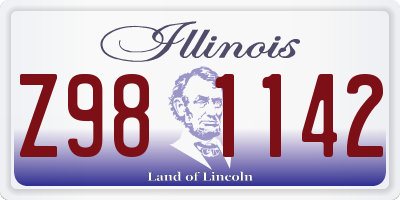 IL license plate Z981142