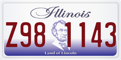 IL license plate Z981143