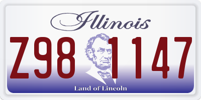 IL license plate Z981147