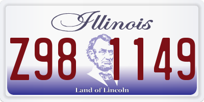IL license plate Z981149