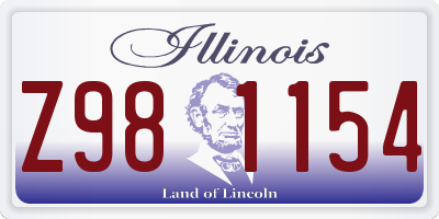 IL license plate Z981154