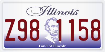 IL license plate Z981158