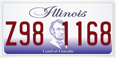 IL license plate Z981168