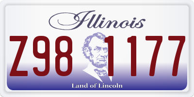 IL license plate Z981177