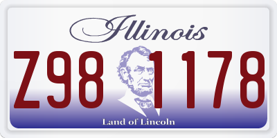 IL license plate Z981178