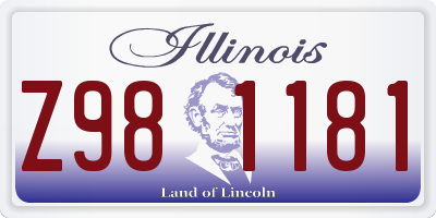 IL license plate Z981181