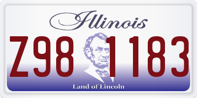IL license plate Z981183