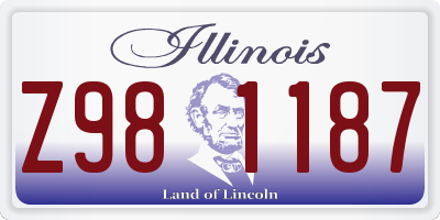 IL license plate Z981187