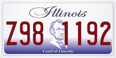 IL license plate Z981192