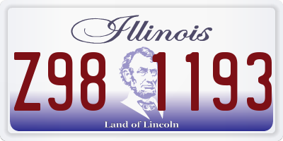 IL license plate Z981193