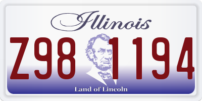 IL license plate Z981194