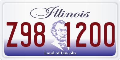 IL license plate Z981200