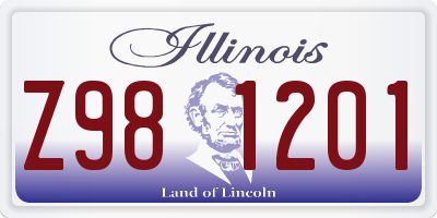 IL license plate Z981201