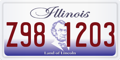 IL license plate Z981203