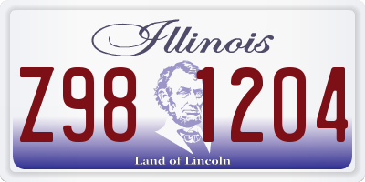 IL license plate Z981204