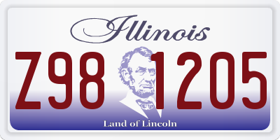 IL license plate Z981205