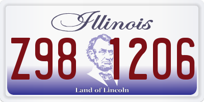 IL license plate Z981206