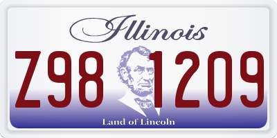 IL license plate Z981209