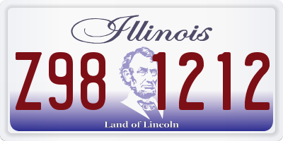 IL license plate Z981212