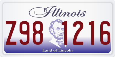 IL license plate Z981216