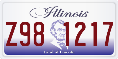 IL license plate Z981217