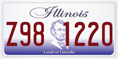 IL license plate Z981220