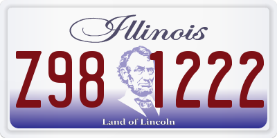 IL license plate Z981222