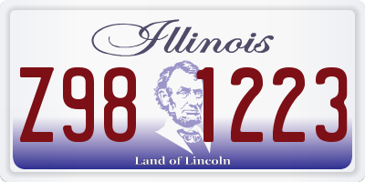 IL license plate Z981223