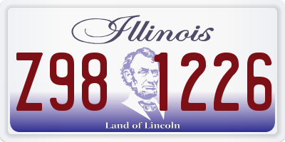 IL license plate Z981226