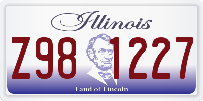 IL license plate Z981227