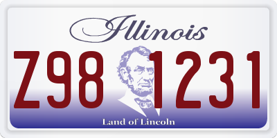 IL license plate Z981231