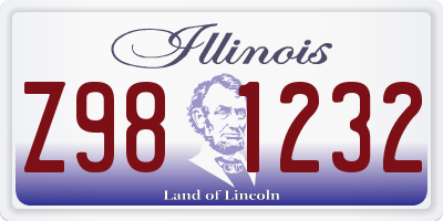 IL license plate Z981232