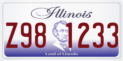 IL license plate Z981233