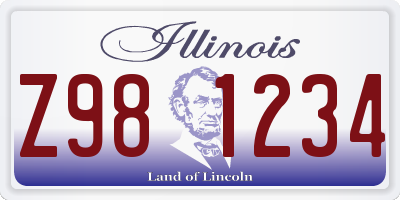 IL license plate Z981234