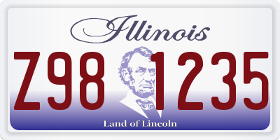 IL license plate Z981235