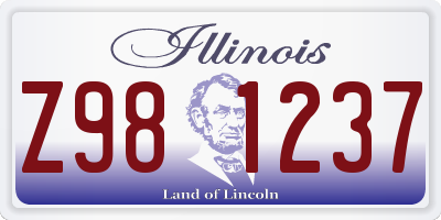 IL license plate Z981237