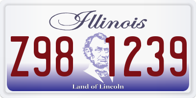 IL license plate Z981239